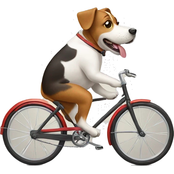 Dog riding a bike emoji