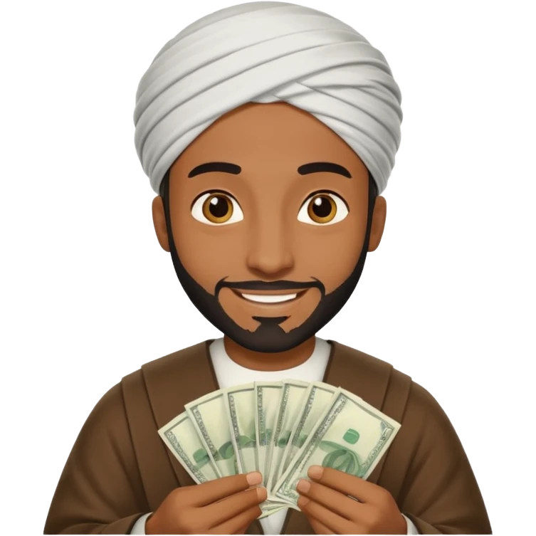 Un árabe  negro con mucha plata  emoji