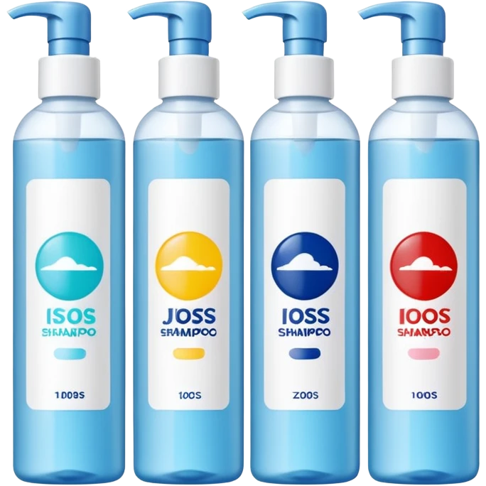 single row shampo and stuff with japan brand emoji