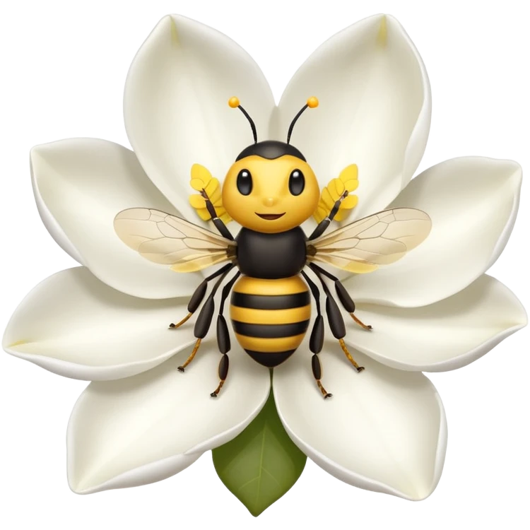 A magnolia with a bee on it emoji