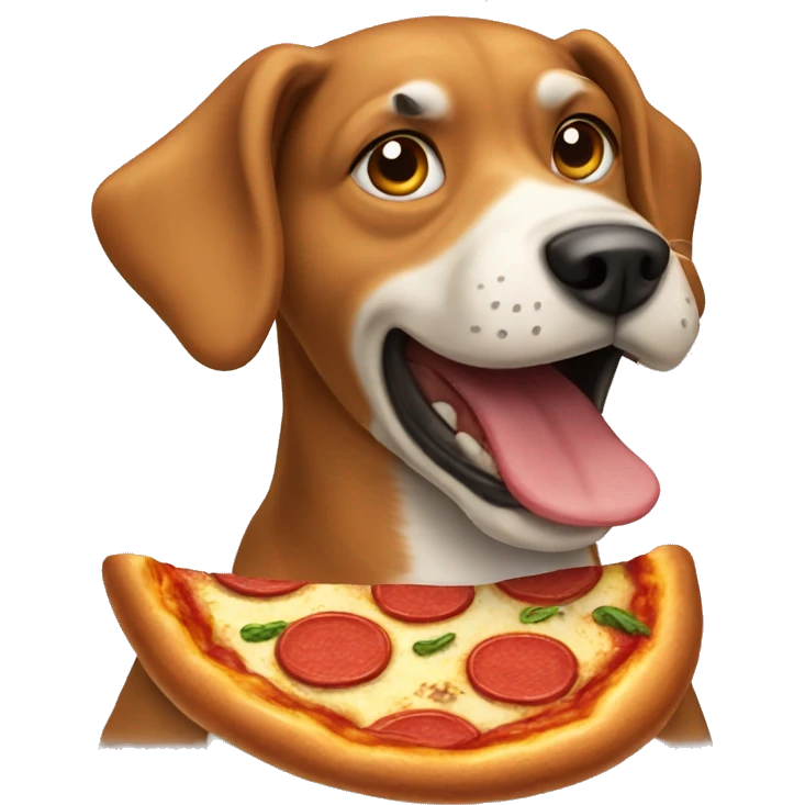 Dog eating pizza emoji