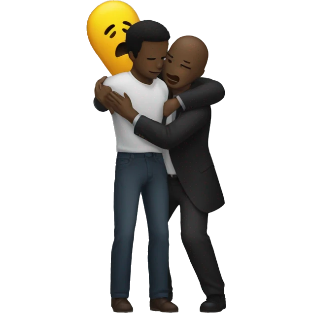 a man saving another black man from slender man emoji