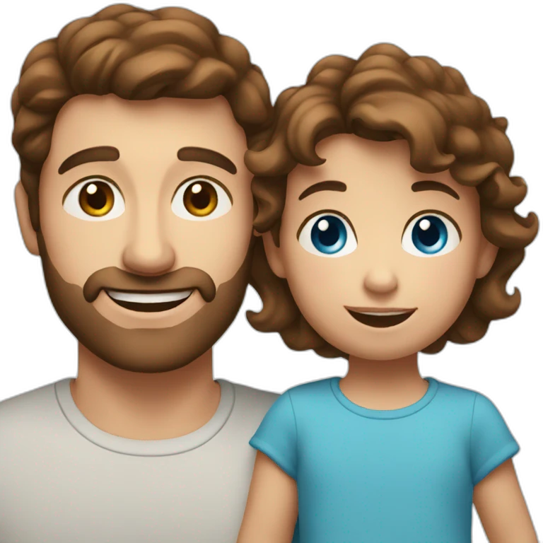 Essex man with brown hair holding a toddler. blue eyes emoji