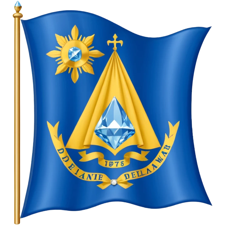 Delaware flag with 1787 date and state seal emoji