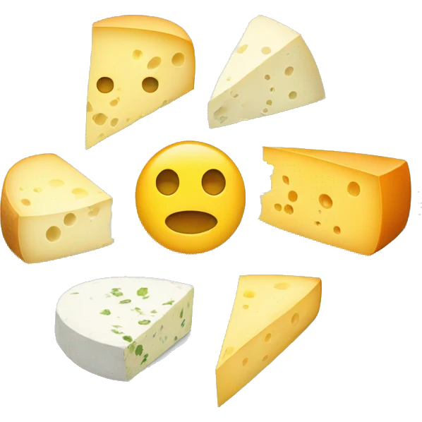 different cheeses with hidden faces on a plate emoji