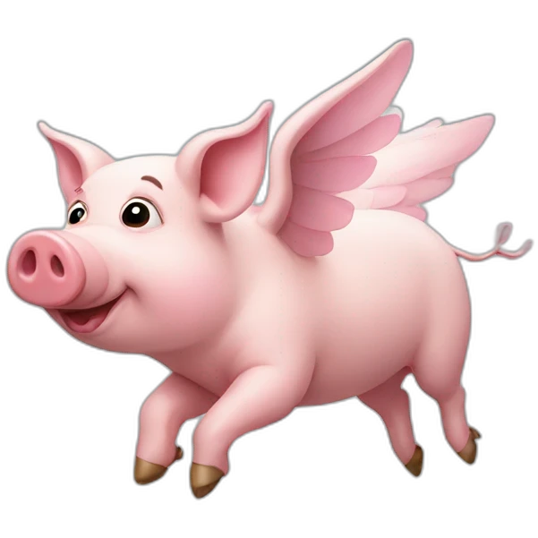 Pig flying emoji