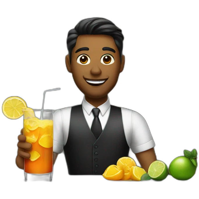 a bartender with cocktail emoji