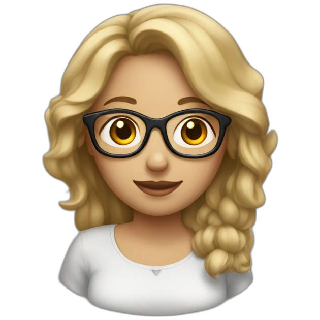 girl, aunt, dirty blond hair, glasses emoji