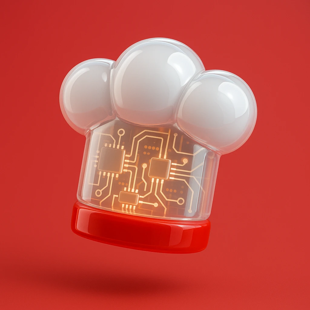 Chef hat white, red background  emoji