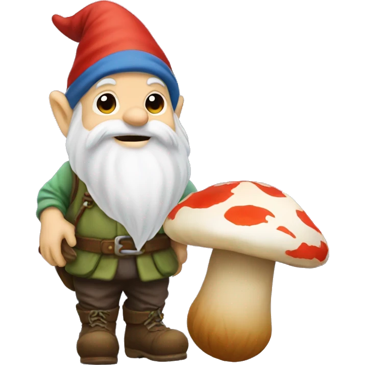Gnome holding a mushroom emoji