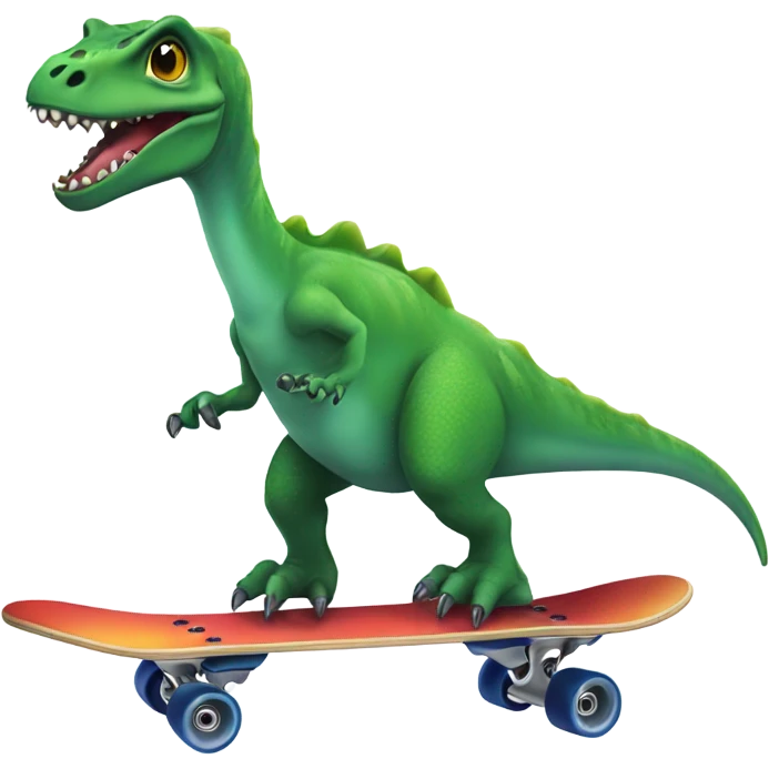  Dinasoaur on skate board  emoji
