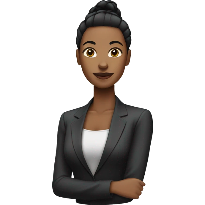 executive Black woman with slick back ponytail black hair  emoji