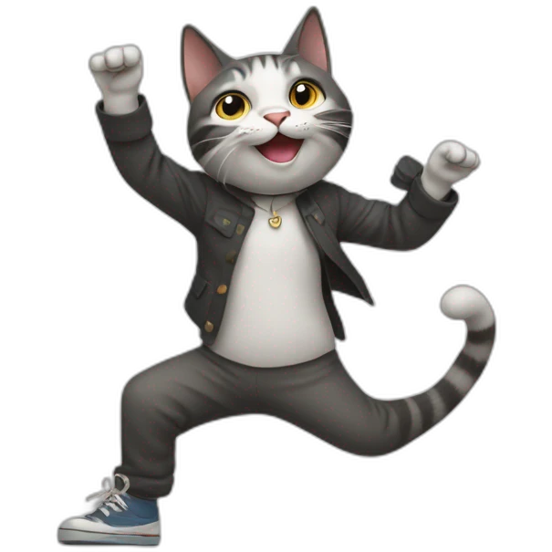 Cat dancing with point shoe emoji