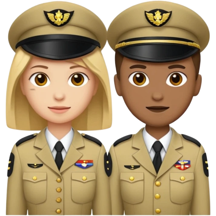 emoji wearing ACU on right half of body with AGSU on the left side of body emoji