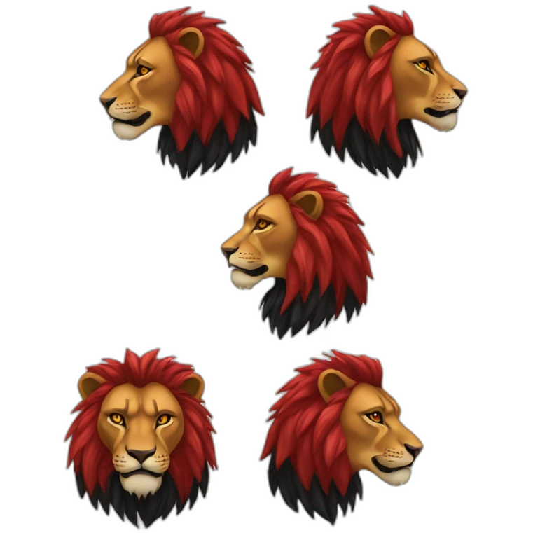red and black lion emoji