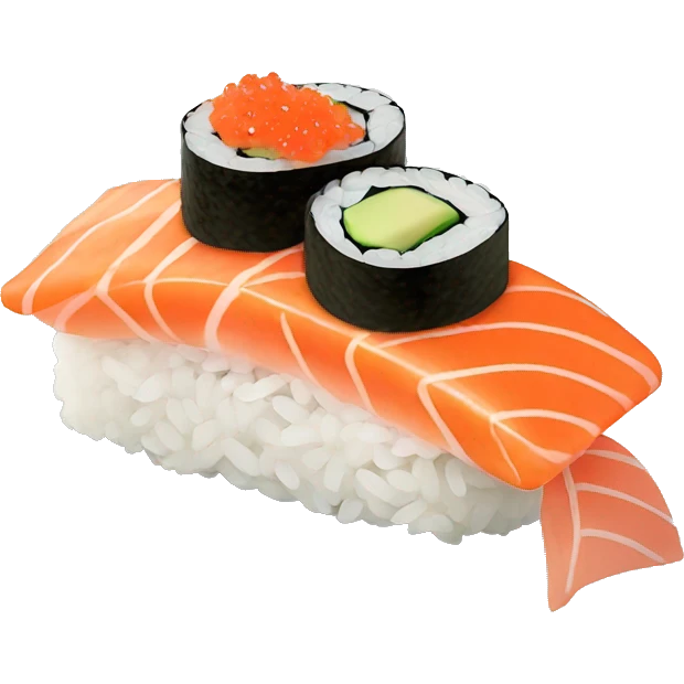 Sushi with salmon on top emoji