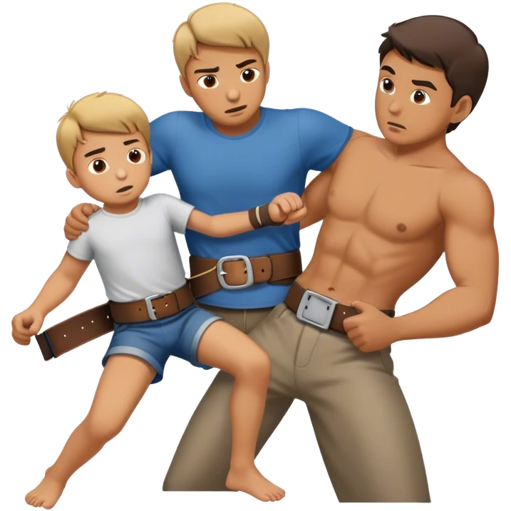Dad beating his son with a belt emoji