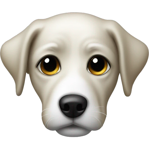 Puddle dog mini white with right eye black  emoji