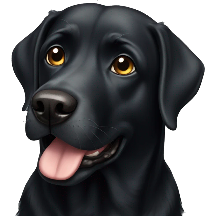 old black dog looking like labrador  emoji