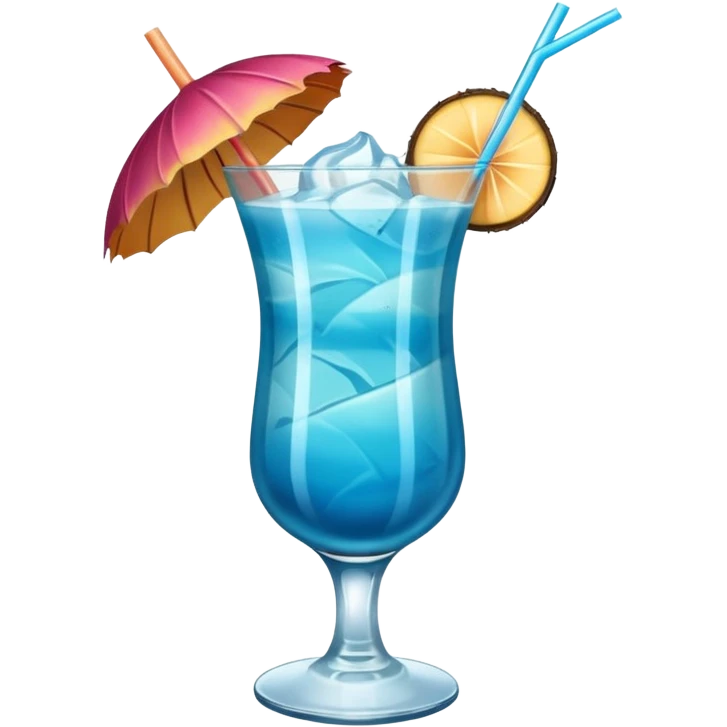 Blue Hawaii Cocktail in Hurricane Glass emoji