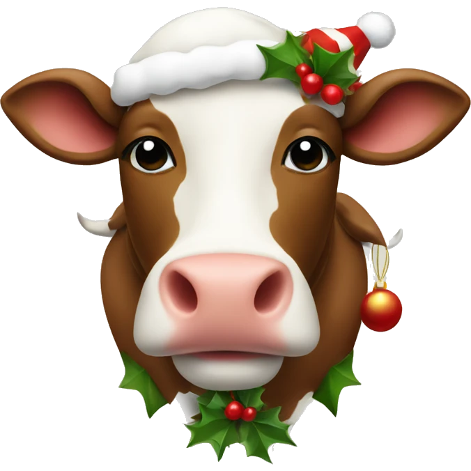 Christmas cow emoji