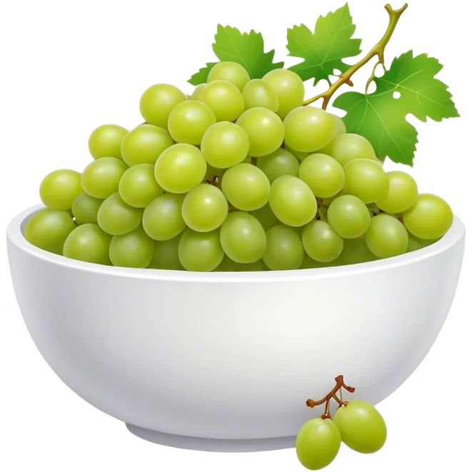 bowl of green Grapes in white bowl emoji