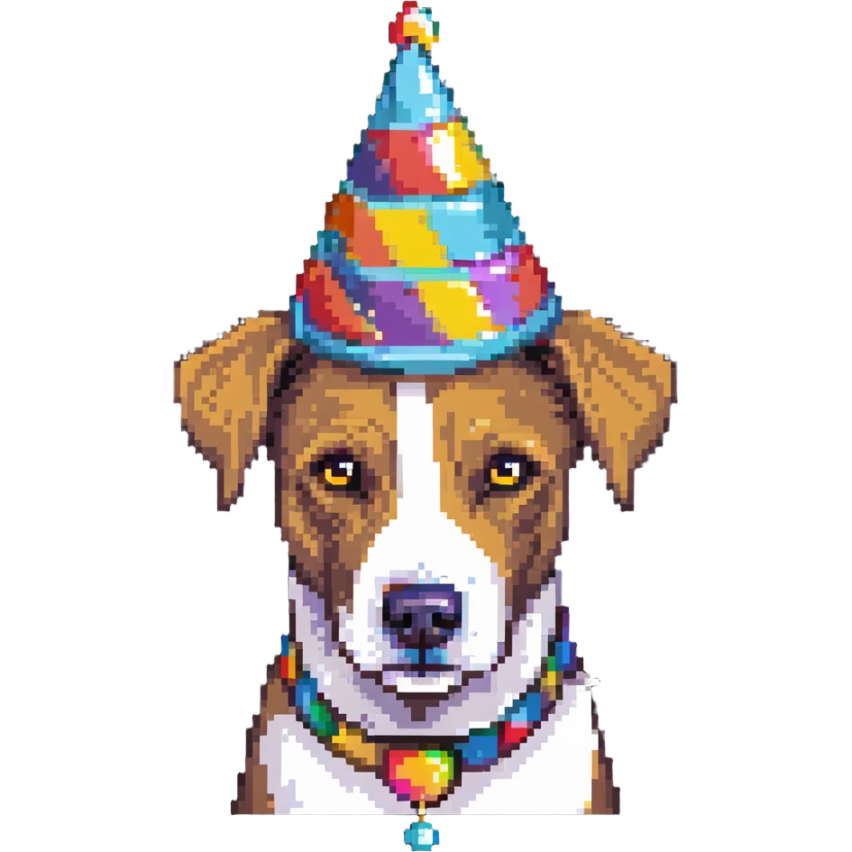 Dog with party hat emoji