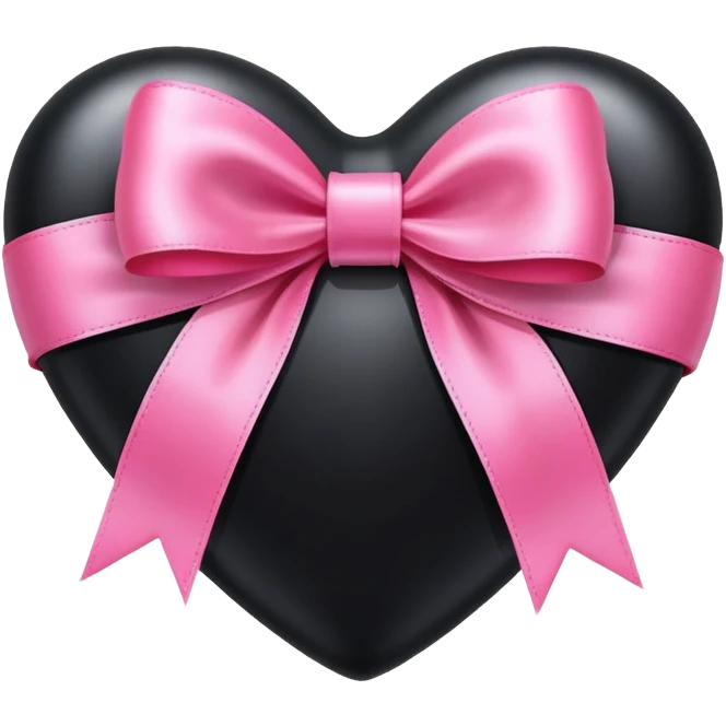 black heart with pink bow emoji