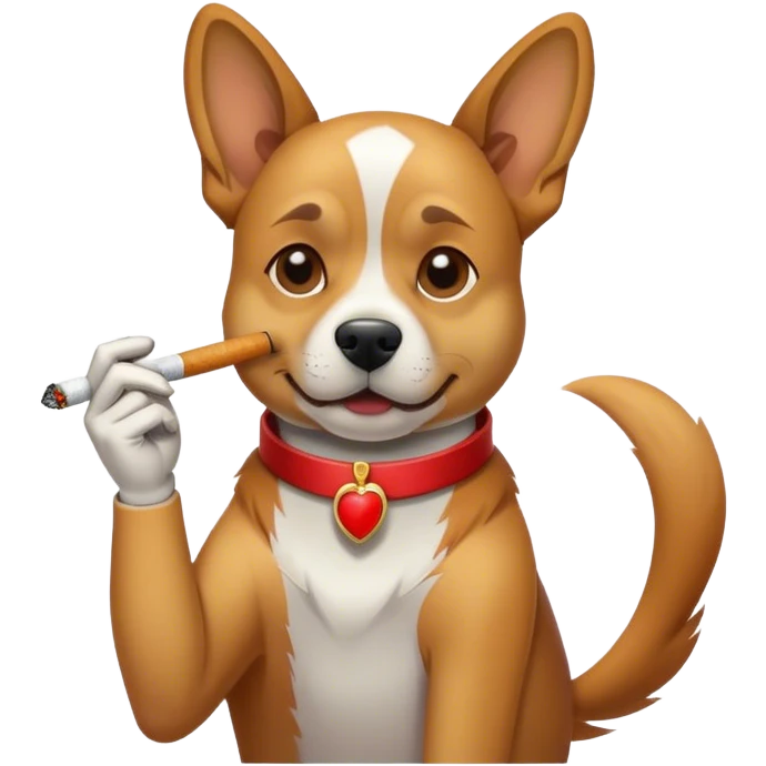 a dog smoking emoji