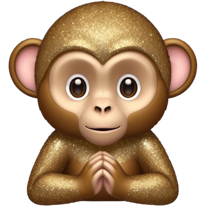 glitter monkey silence brown emoji