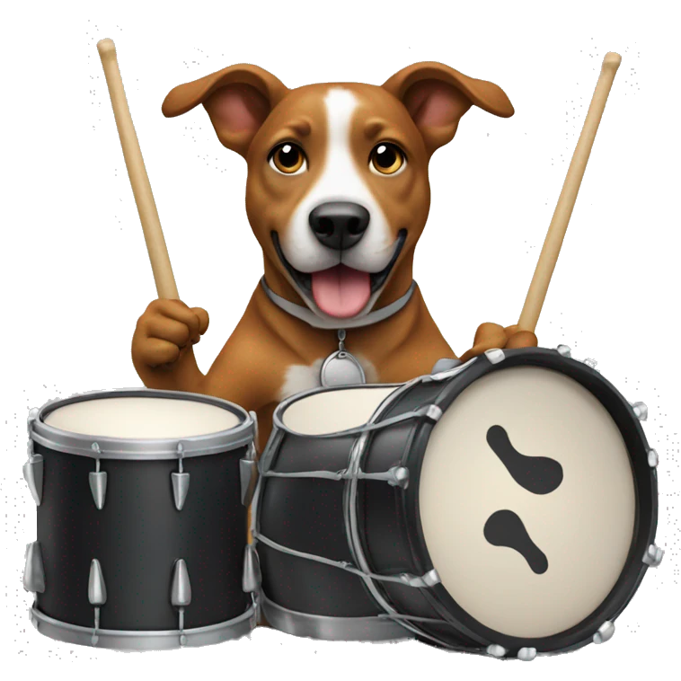 Dog playing the drums  emoji