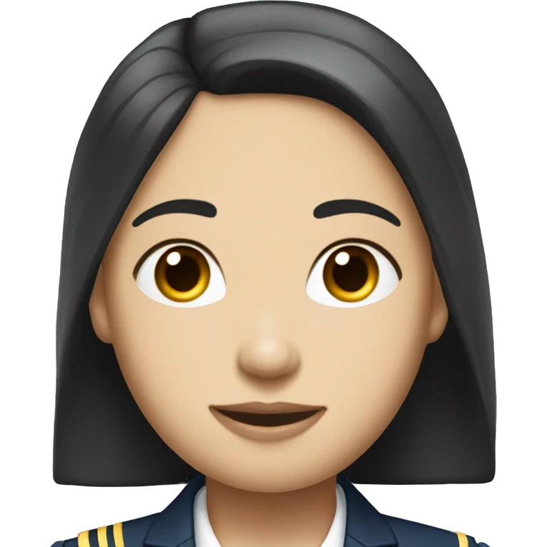 Flight attendant with long black hair and white skin with a pilot man with light skin and black hair emoji