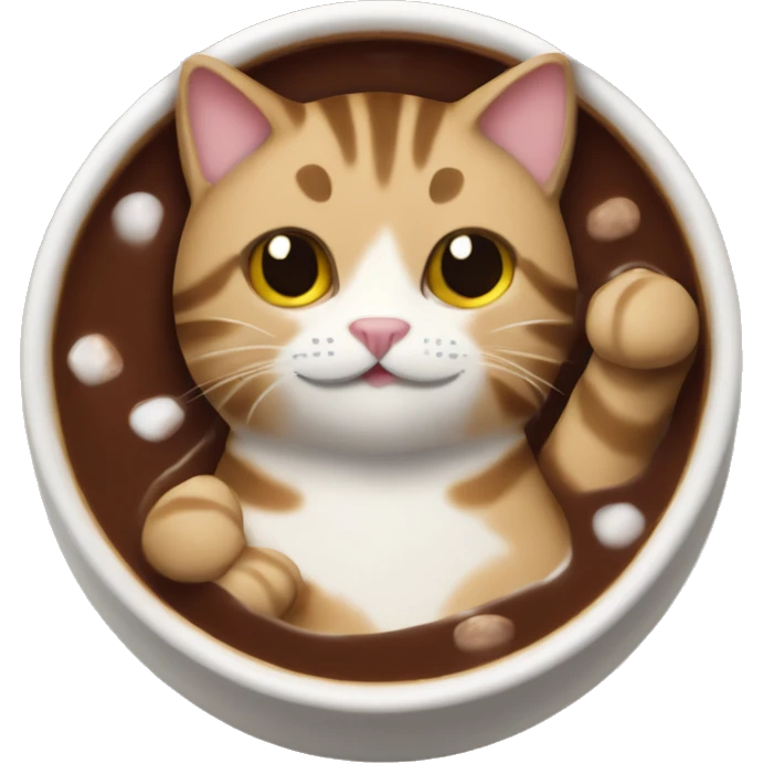 tabby cat in hot chocolate  emoji