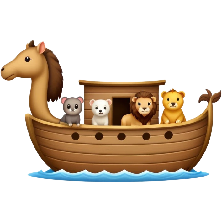Pairs of animals lined up to enter Noah's ark emoji