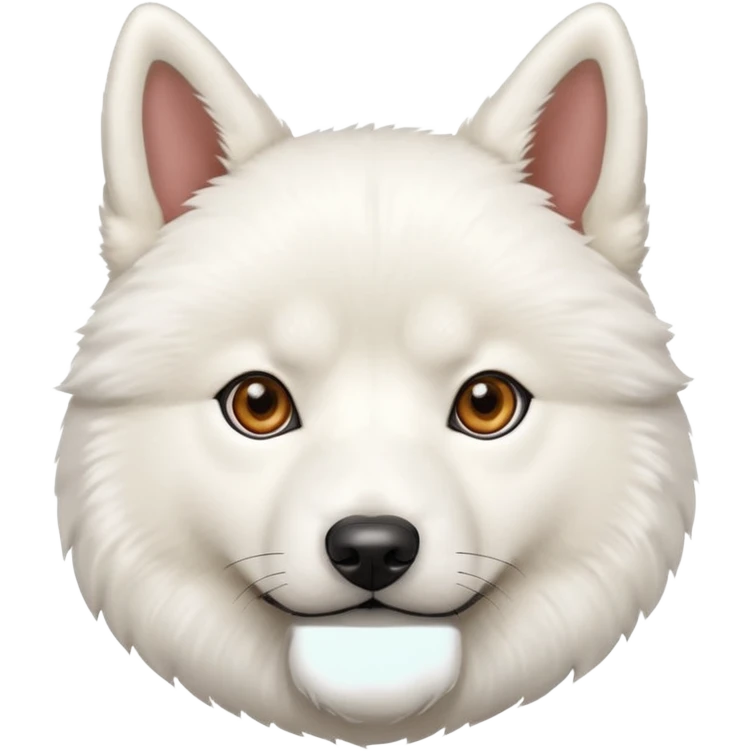 White Jindo dog has sharp face line emoji
