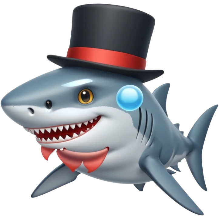 Shark with a top hat emoji