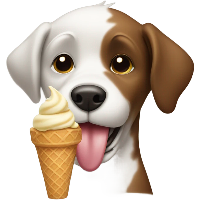 dog eating ice cream emoji
