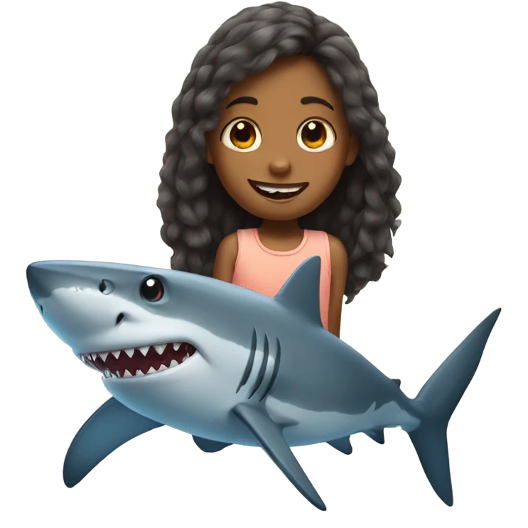 Shark with a little girl  emoji