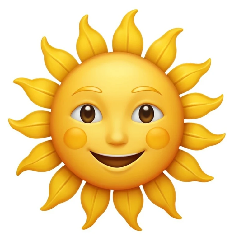 smiling sun, simple and bright emoji