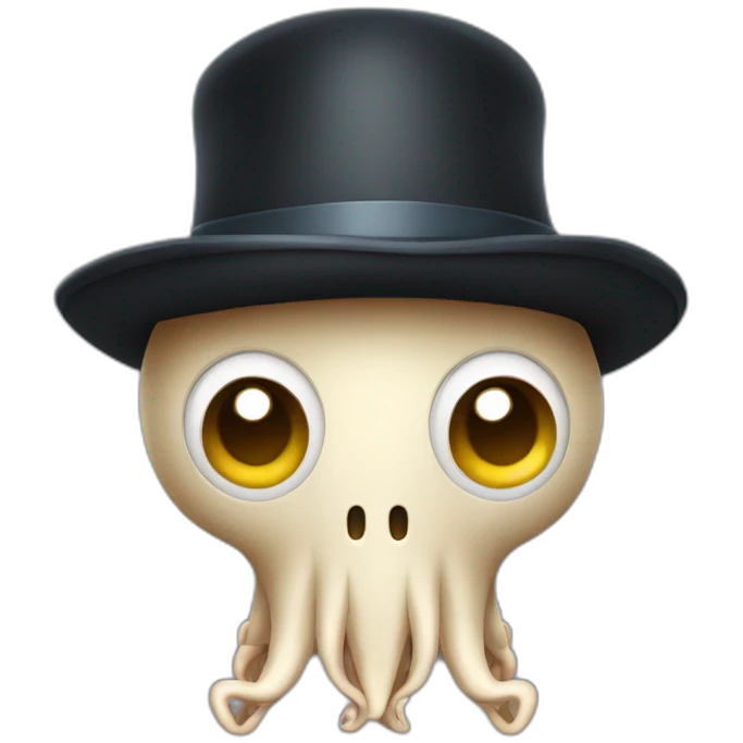 Squid wearing a bowler cap emoji