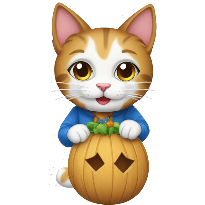 Cat branca festa junina emoji