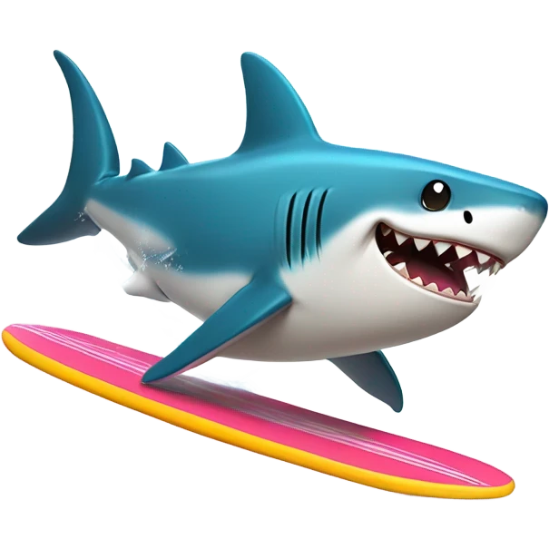 shark surfing  emoji