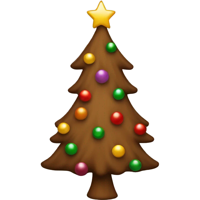 Brown Christmas tree decorated emoji
