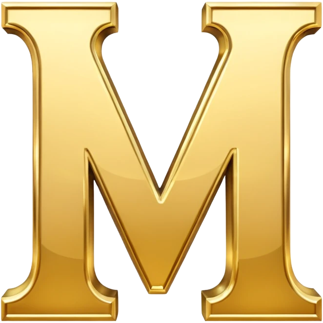 letter M in gold emoji