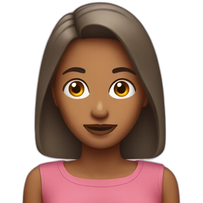 Woman looking at the iphone emoji