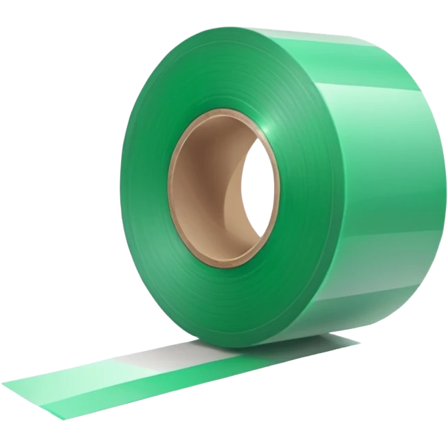make light Green wide tape rolling on the floor emoji