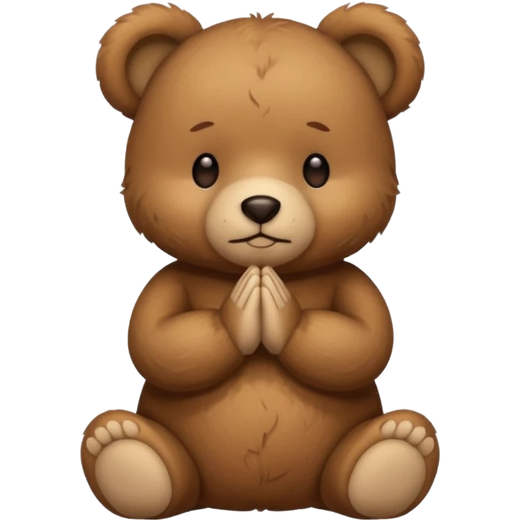 There is TEDDY BEAR and he is praying emoji