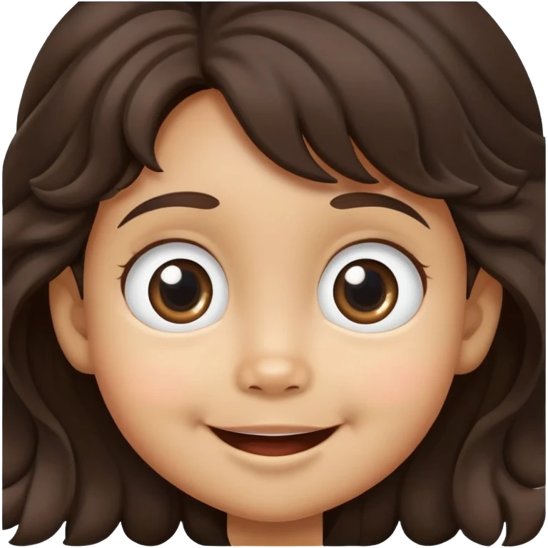 smiling toddler face with big eyes, medium skin tone, and dark wavy hair emoji