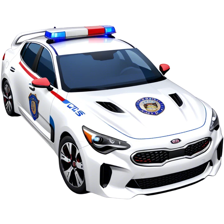 Police Car - Kia Stinger (Model Year: 2018) (Iconic Colour: White with blue and red markings) emoji