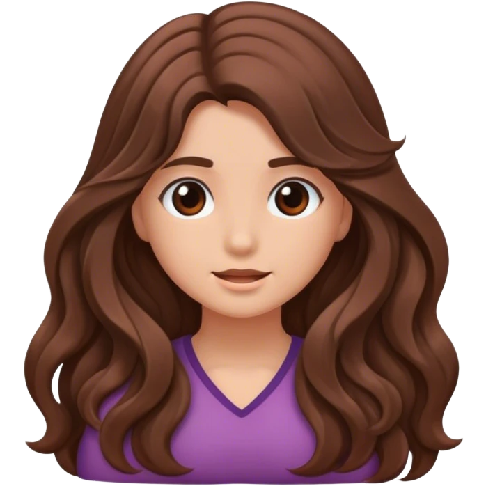 A Girl With Long Hair Has Waves and Haie is Brown emoji